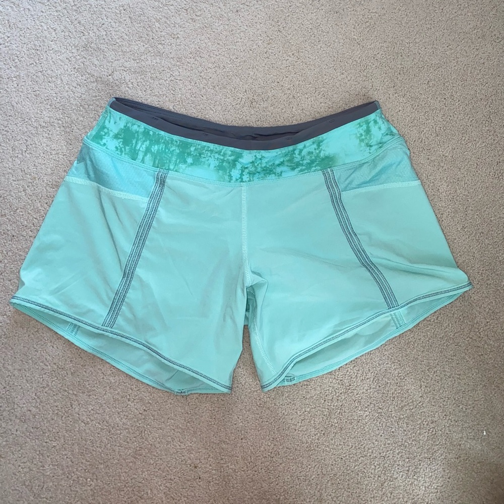 Blue Lululemon workout shorts